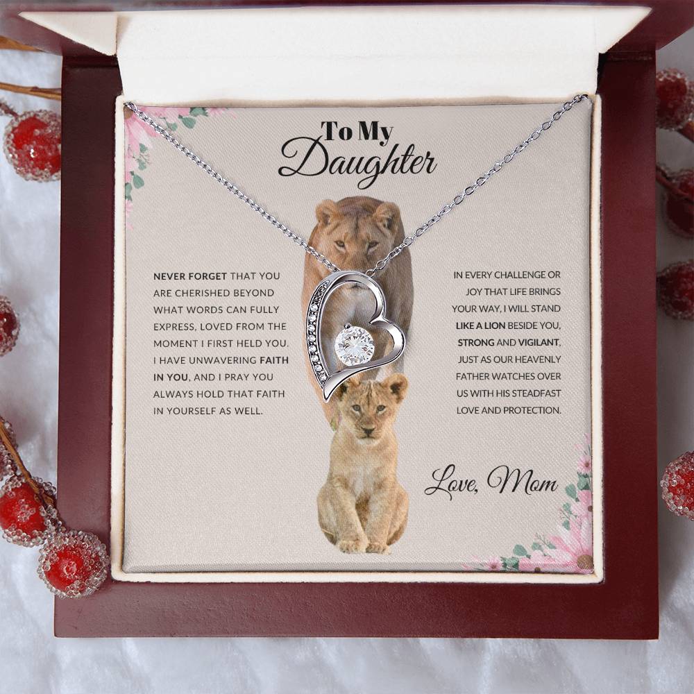 To My Daughter | Never Forget That You Are Cherished Beyond What Words Can Fully Express | The Forever Love Necklace | Gift