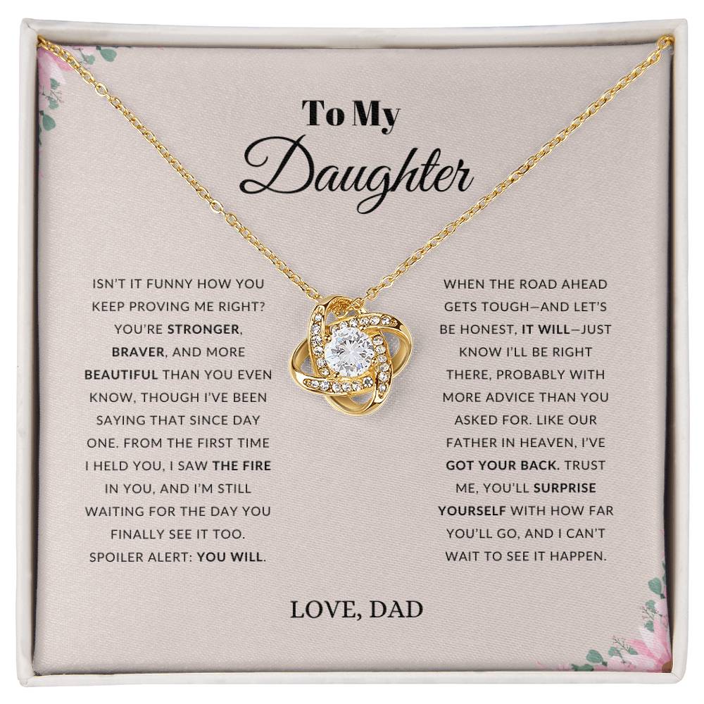 To My Daughter | Enduring Love |  Love Knot Necklace | Gift