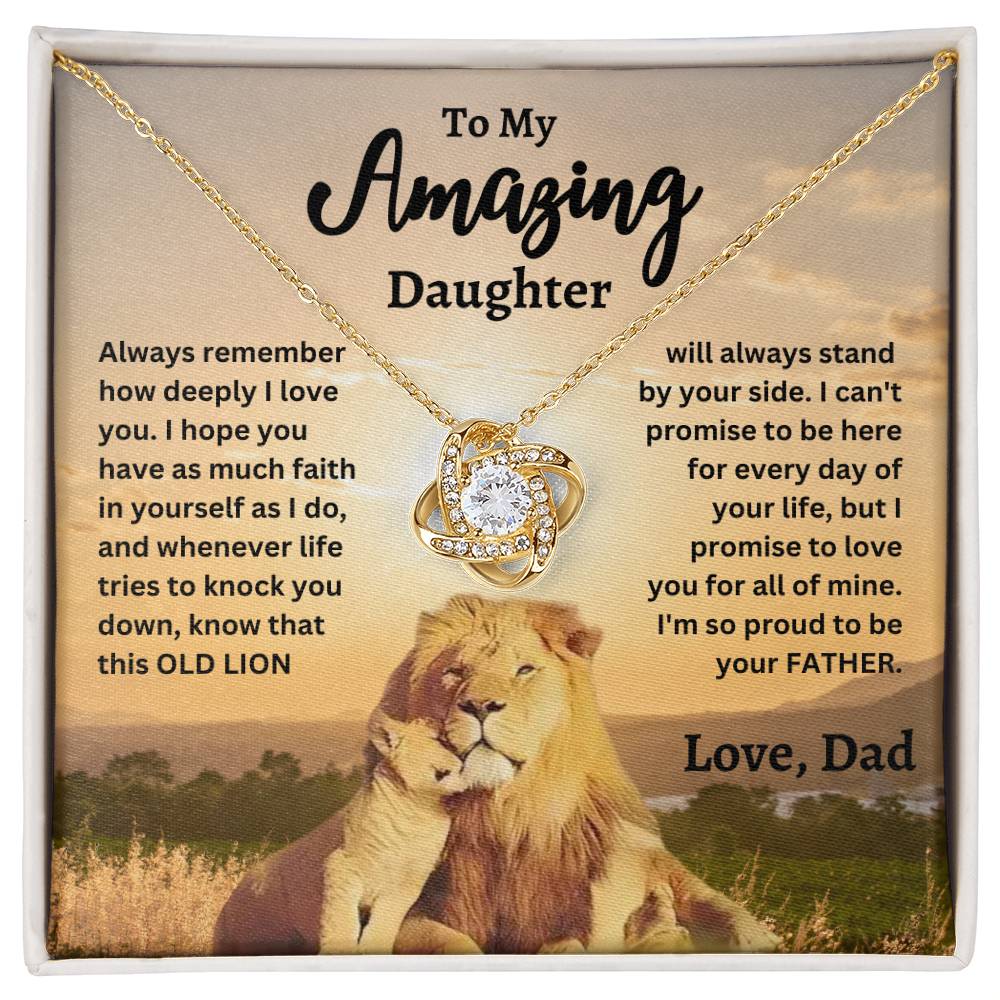 To My Amazing Daughter | Always Remember How Deeply I Love You. | Love Knot Necklace | Gift