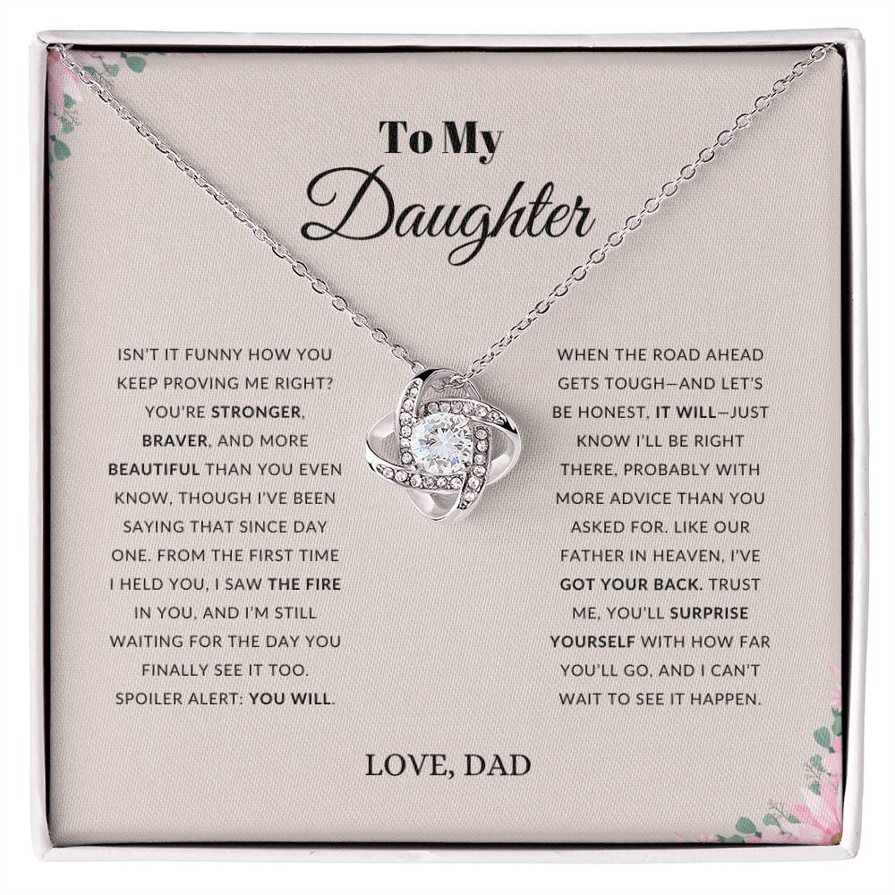 To My Daughter | Enduring Love |  Love Knot Necklace | Gift