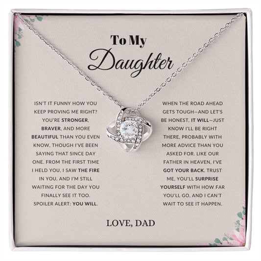 To My Daughter | Enduring Love |  Love Knot Necklace | Gift