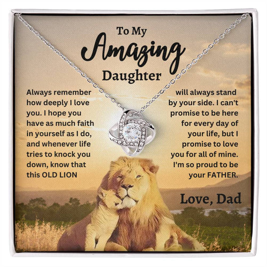 To My Amazing Daughter | Always Remember How Deeply I Love You. | Love Knot Necklace | Gift