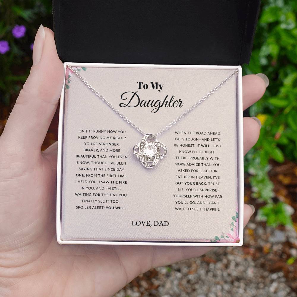 To My Daughter | Enduring Love |  Love Knot Necklace | Gift