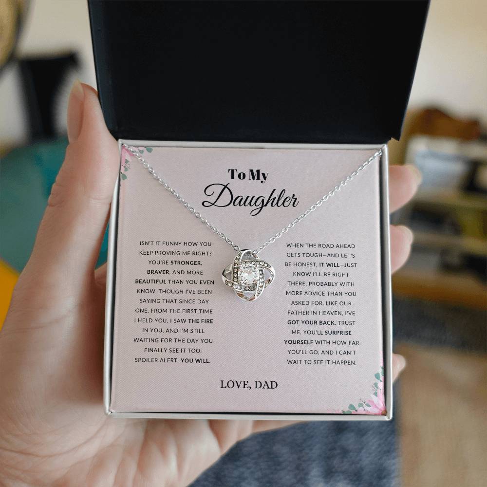 To My Daughter | Enduring Love |  Love Knot Necklace | Gift