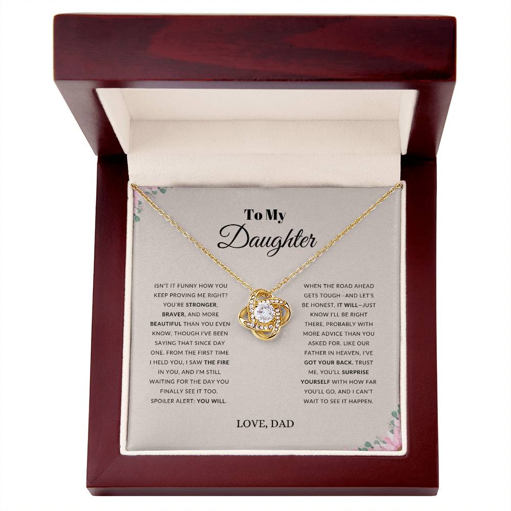 To My Daughter | Enduring Love |  Love Knot Necklace | Gift