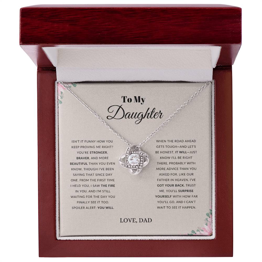 To My Daughter | Enduring Love |  Love Knot Necklace | Gift