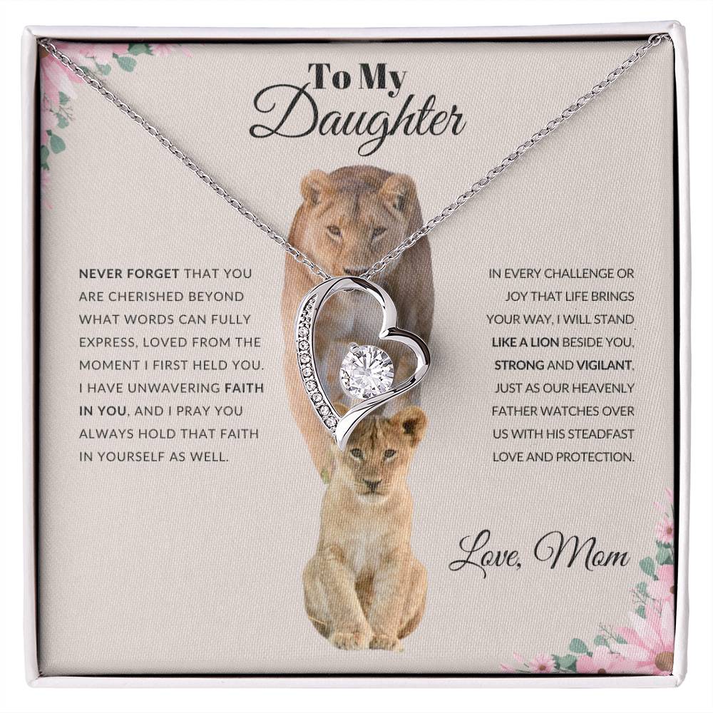 To My Daughter | Never Forget That You Are Cherished Beyond What Words Can Fully Express | The Forever Love Necklace | Gift