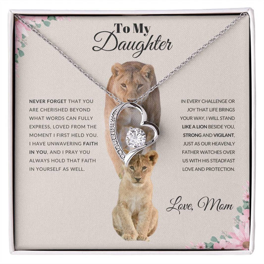 To My Daughter | Never Forget That You Are Cherished Beyond What Words Can Fully Express | The Forever Love Necklace | Gift