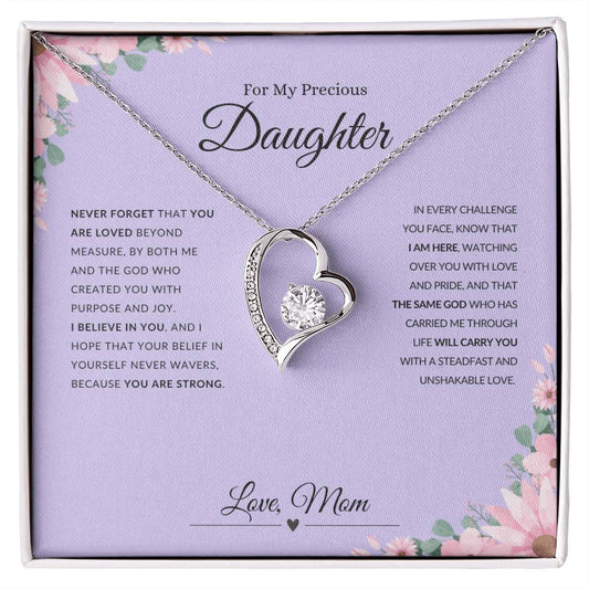 For My Precious Daughter | Never Forget That You Are Loved Beyond Measure | The Forever Love Necklace | Gift