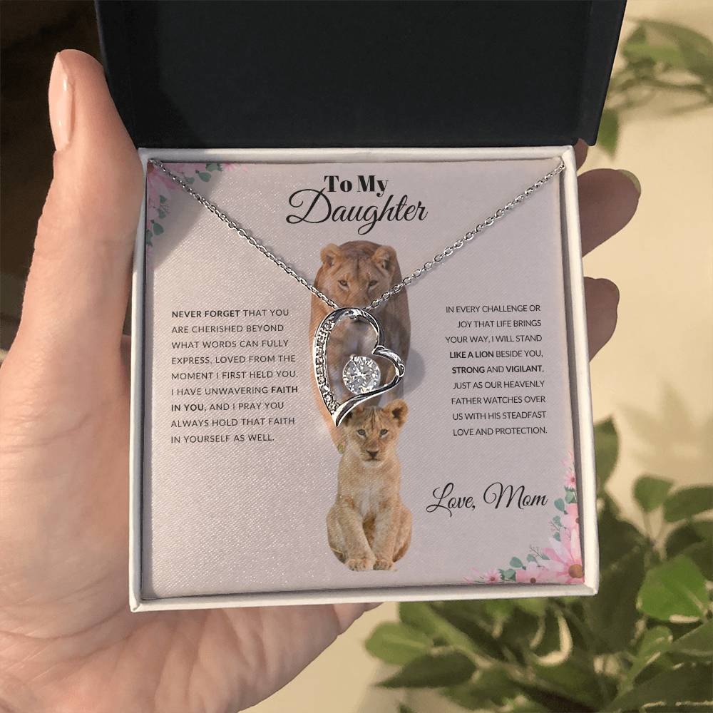 To My Daughter | Never Forget That You Are Cherished Beyond What Words Can Fully Express | The Forever Love Necklace | Gift